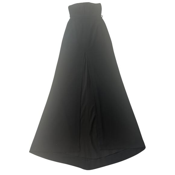 Halston Heritage women's Black Corset Strapless A Line Front Slit